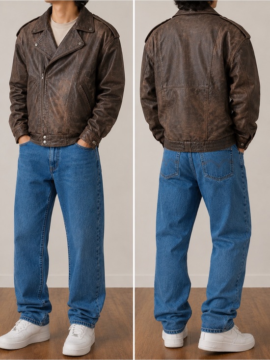 Vintage Other - Vintage Brown Leather Jacket Men’s XL Distressed Patina Moto Western Lined